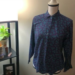 L.L. Bean Floral Button Down Shirt
